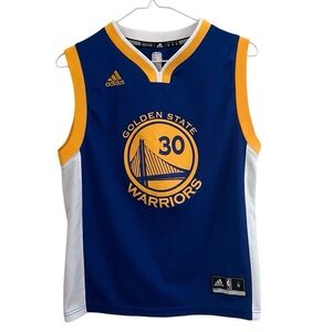 Adidas Boys Blue Golden State Warriors Stephen Curry 30 NBA Jersey~Size: M